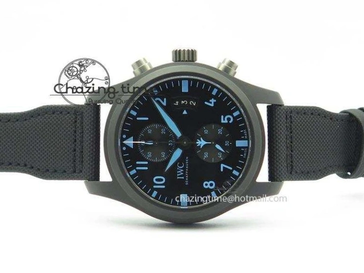 MIROTIME 0706 Pilot Chrono IW388003 Real Ceramic V6F 1:1 Best Edition On Black Nylon Strap A StreetReady 7284